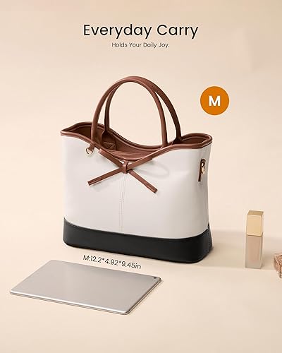Miniatura 6 de LOVEVOOK Bolsos para mujer, bolsos de mano de cuero con cremallera, bolso cruzado con asa superior para mujer