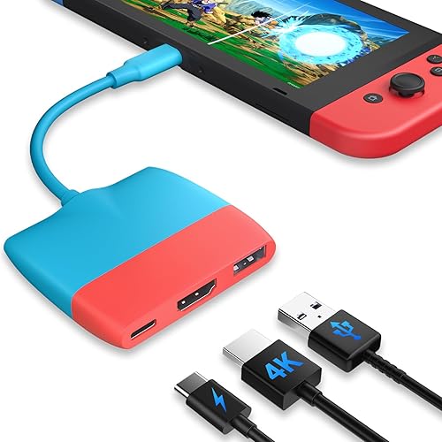 Battony Adaptador USB C a HDTV para Nintendo SwitchSwitch OLEDMacBook Pro AiriPad ProAndroid Phone, USB3.0 5GBps Transferencia de fecha, USBC a 4K
