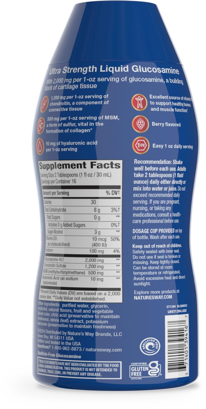 Nature's Way Joint Movement Glucosamine Liquid, Chondroitin, Berry, 16 oz — Amazon image 9