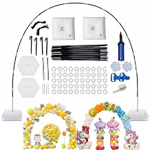 10FT Balloon Arch Kit, Adjustable Balloon Garland Stand with Water Fillable Base Balloons Clips Balloons Pump Knotter for Party, Wedding, Birthday Decoration