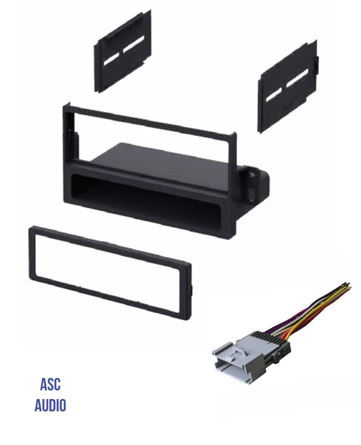 ASC Audio ASC Car Stereo Dash Install Kit and Wire Harness for Installing a Single Din Radio for
