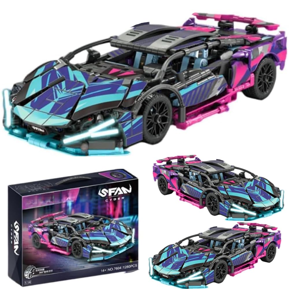 CIJINAY Technik Sports Car Building Block Kit for Lambo, 1280 PCS Technik Racing Car Model Building Set, MOC Super Building Brick, Vehicle Construction STEM Toys Gifts for Adults
