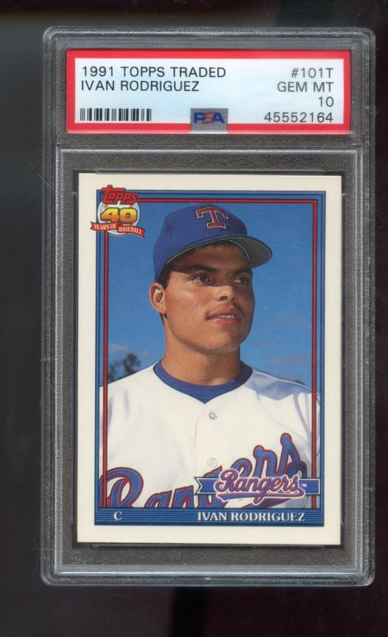 1991 Topps Traded #101T Ivan Rodriguez ROOKIE RC PSA 10 Graded Baseball Card MLB Texas Rangers