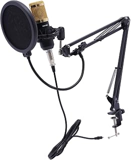 Podcast Equipment Bundle, F998 Live Sound Card mit Kondensator Mikrofon Set, Audio Mixer mit Voice Changer & Effekten für Live Streaming Gaming YouTube Schwarz