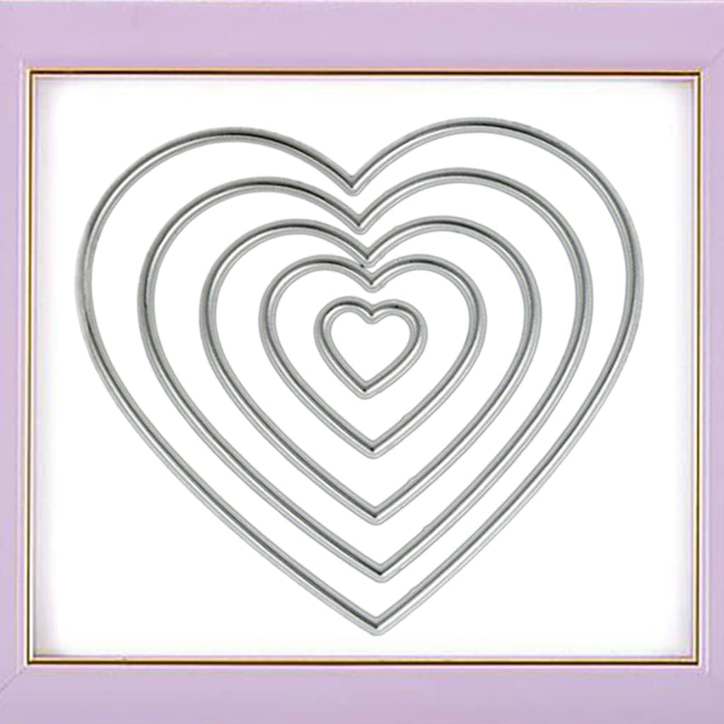 Heart-Shaped Carbon Steel Scrapbooking Embossing Stencil, Printing Steel for Album Paper Card Making Craft Cardboard Sheets