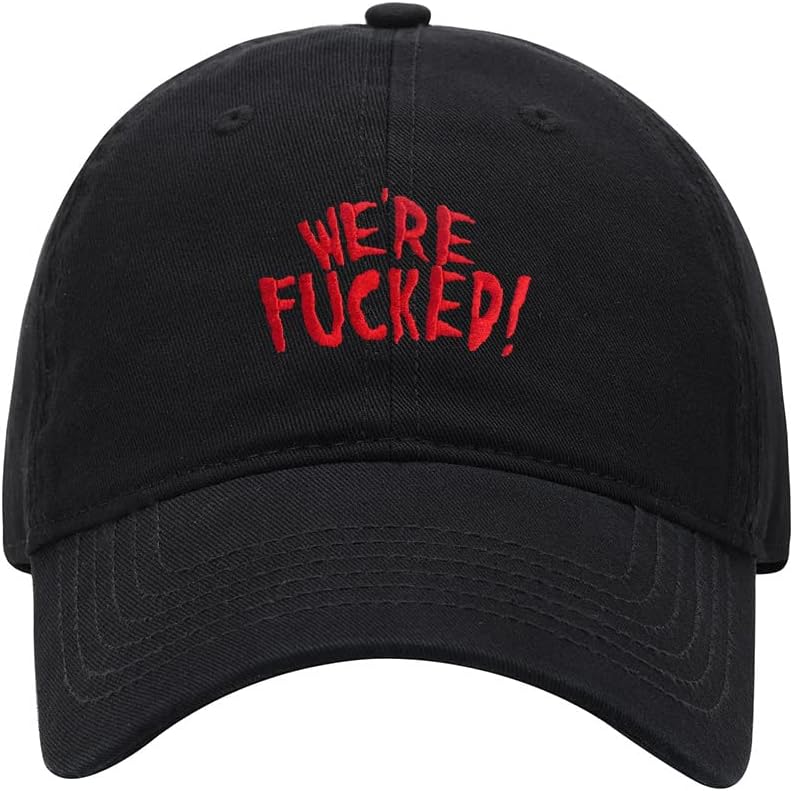 Baseball Cap Men We're F*ucked Embroidered Washed Cotton Dog Hat Baseball Caps