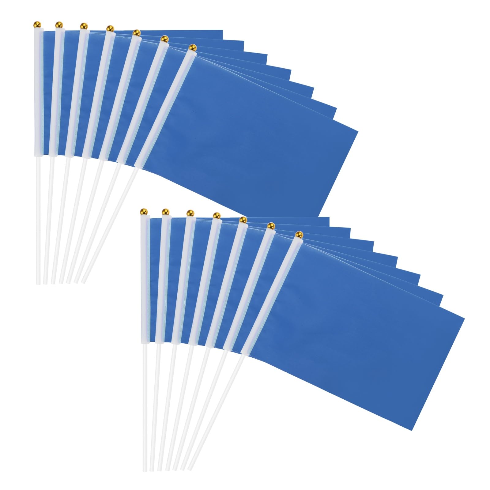 sourcing map 50Pcs Deep Blue Blank Stick Flag, 8.3 x 5.5 Inch Handheld Solid Color Flags on Plastic Stick for DIY Graffiti Birthday Carnival Festival Celebration Sports Grand Opening Party