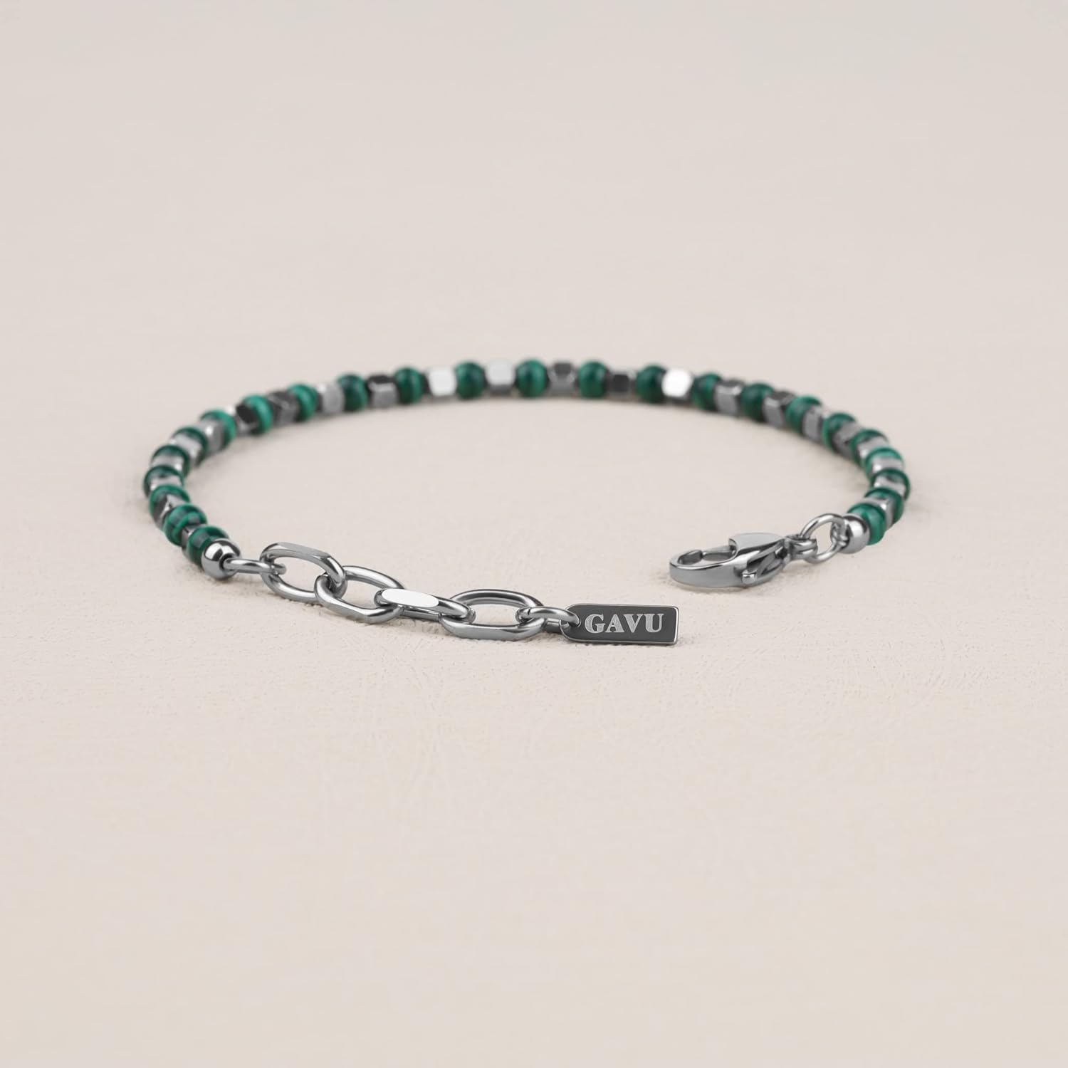 GAVU Italian Men’s Beaded Bracelet, Crystal Bracelet for Men 4mm - Image 6