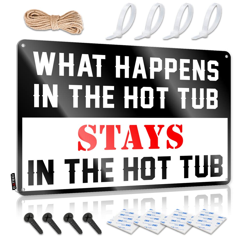 Bedroom Door Sign What Happens In The Hot Tub Stays In The Sign Bar Sign For Home Decor Bar Wall Decor(30X40CM)