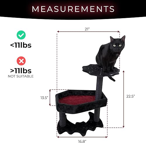 Miniatura 2 de Árbol gótico para gatos con cama de ataúd, torre gótica para gatos, árbol de gato ataúd con postes rascadores de sisal para gato de Halloween,