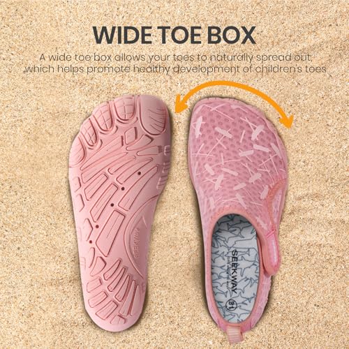 Image of SEEKWAY Barefoot Water Shoes for Kids - Wide Toe Box and Quick-Dry Sand Shoes Toddler for Hiking Swim Beach Pool Kayak Sport Accessories, Camping Essentials Non-Slip for Boys Girls Sizes