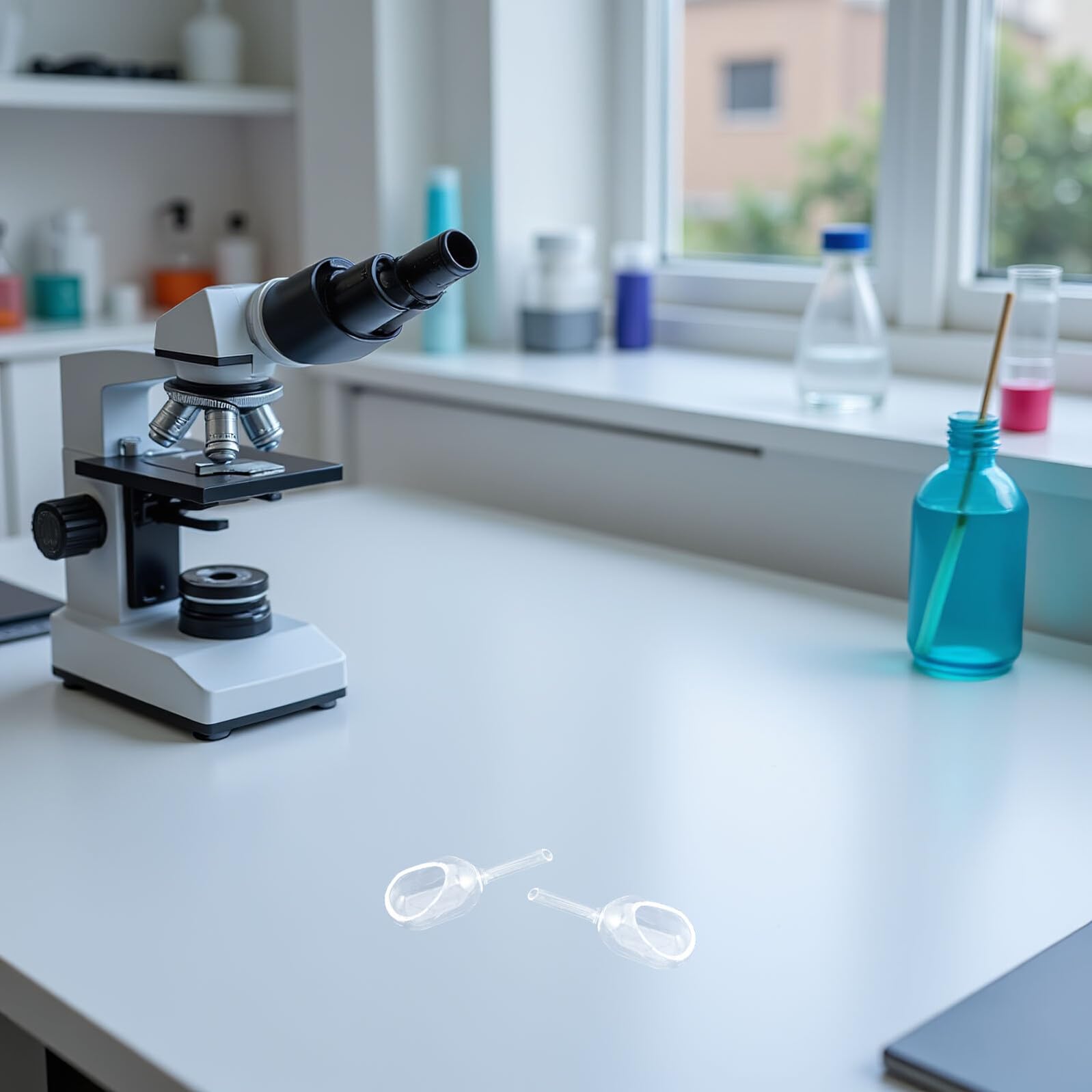 Ensemble de 2 Entonnoirs de Pesée en Verre Réutilisables pour Laboratoire, Facile D'entretien, pour Tâches Fréquentes et Recherche Scientifique