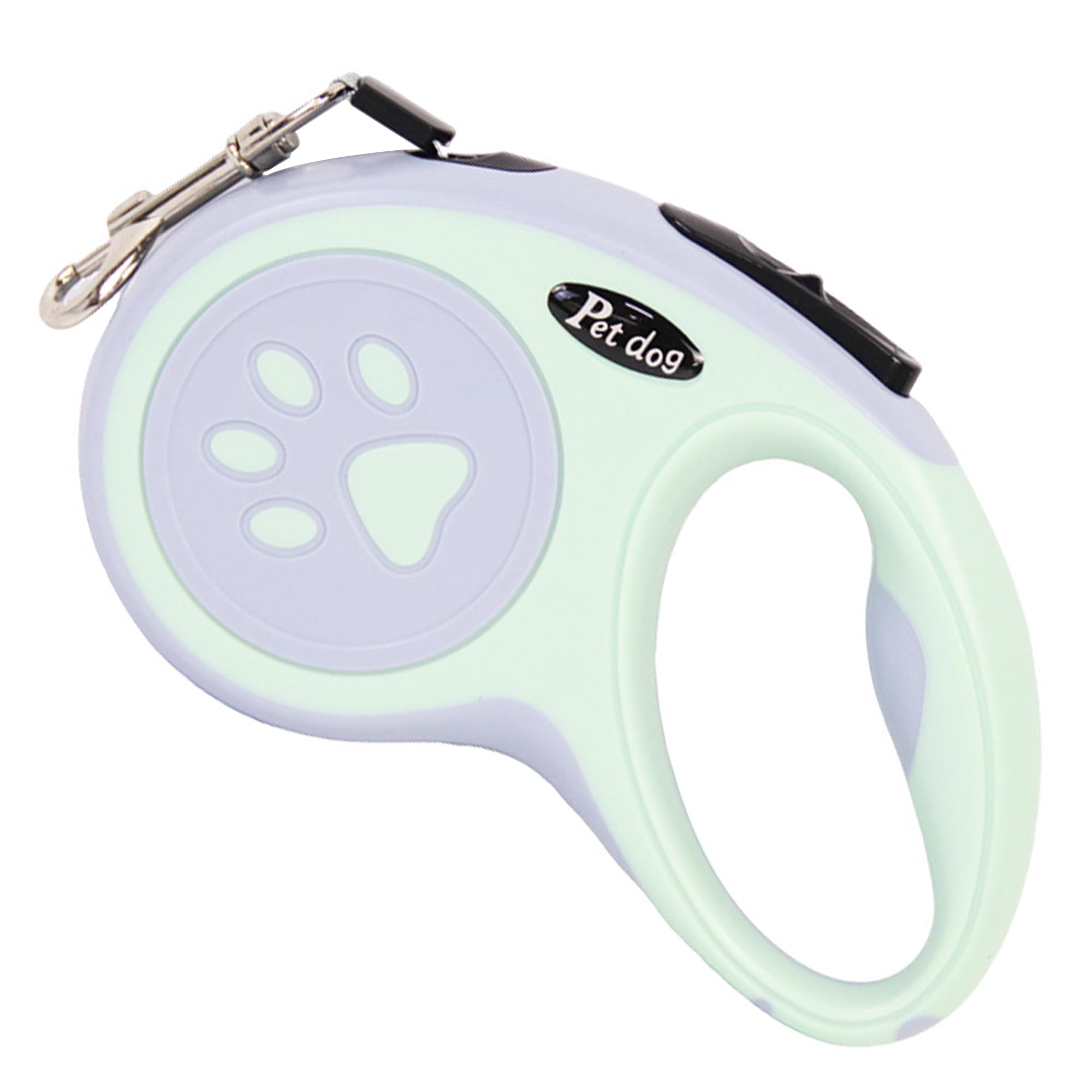 5M/16FT Retractable Dog Leash, Tangle-Free Strong Nylon Lead with One-Hand Brake, Anti-Slip Handle for Small Medium Dogs Under 10kg, Walking, Training and Outdoor Use(Green)