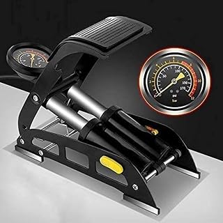 KIRIADA Double Cylinder Portable High Pressure Foot Air Pump Compressor for Car and Bike Air Pump for Motorbike,Cars,Bicycle,for Football,Cycle Pumps for Bicycle,car air Pump for tubeless.