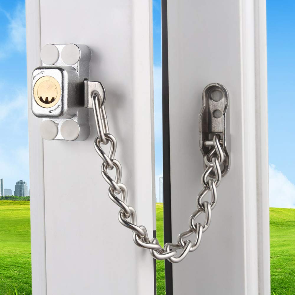 Fenster- und Balkontürsicherung, Sicherheits-Türkette, Türkette abschließbar, Ketten Fenster Türriegel für Baby und Kind Sicherheit, 16,5 cm Länge, Aluminiumlegierung Material ( Color : 4X )