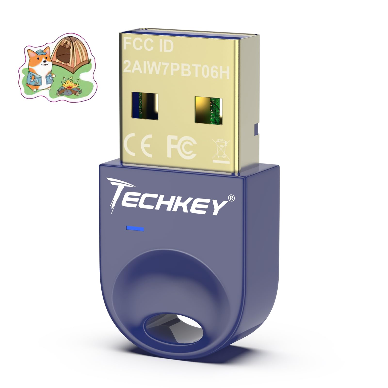 USB Bluetooth Adapter 5.3 for Desktop PC, Really Plug & Play Mini Bluetooth V20 EDR Dongle Receiver & Transmitter for Laptop Computer Bluetooth Windows 11/10/8.1-Olympic Blue