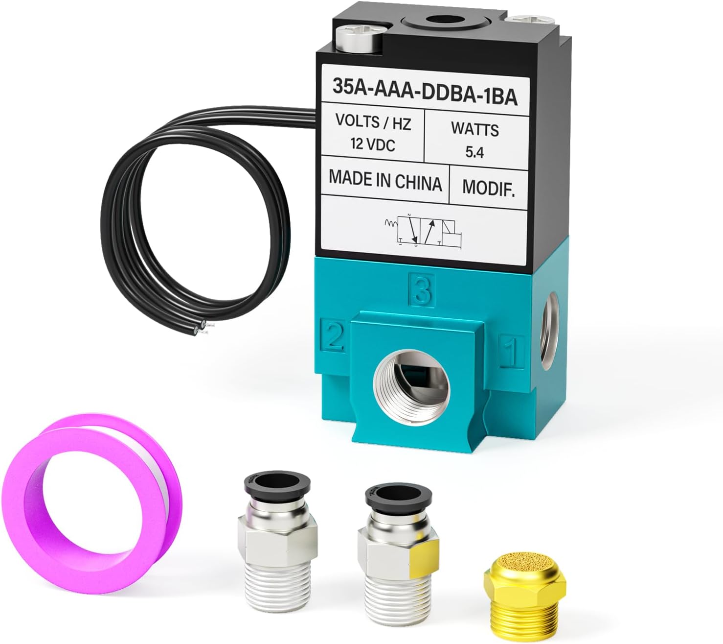 TAILONZ PNEUMATIC 2 Way 3 Port Mac Valve, DC12V, 5.4W, 1/8”NPT Electronic Booster Control Solenoid Valve High-Frequency Solenoid valve35A-ACA-DDAA-1BA