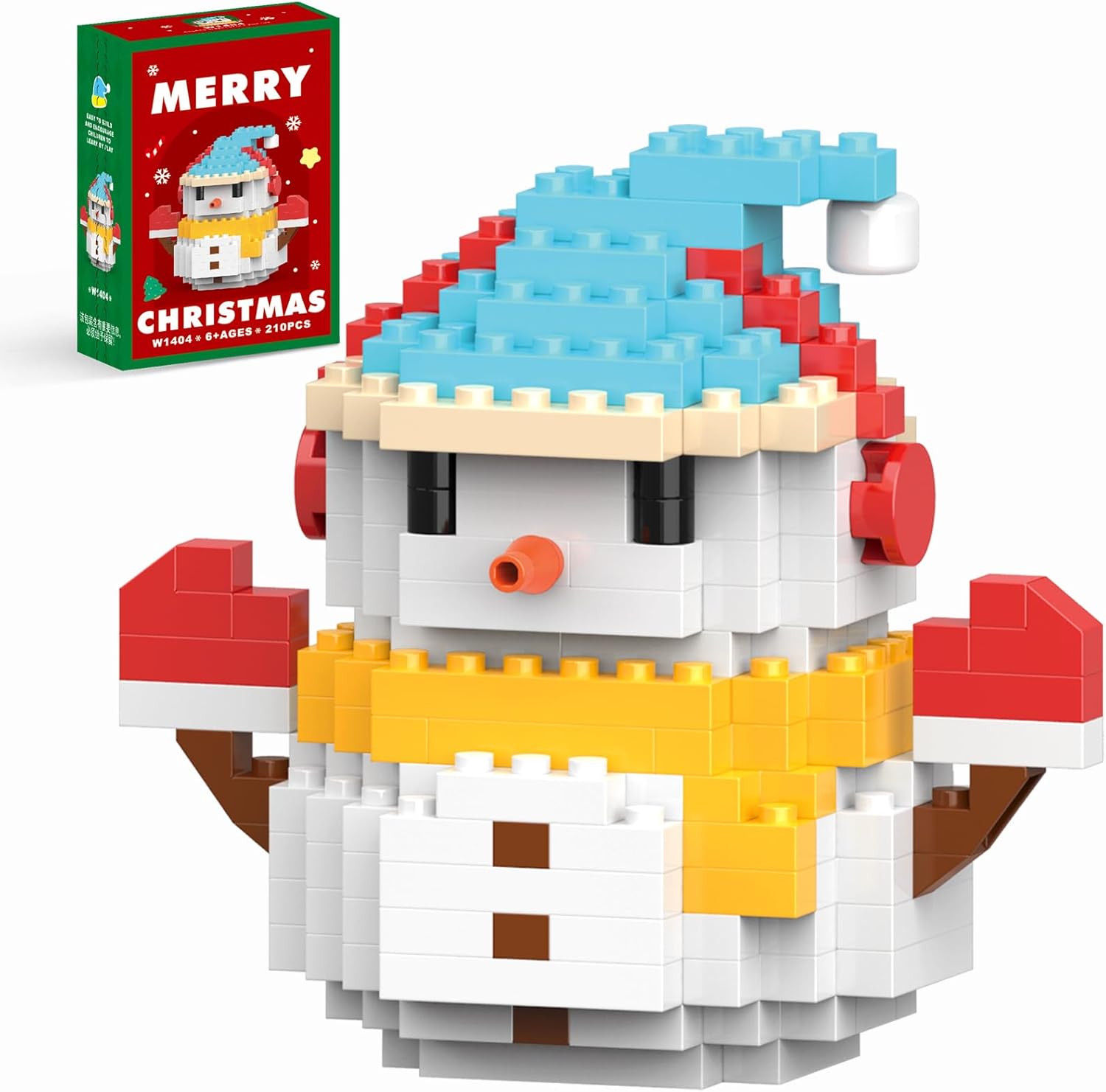 HGCYCF Blue Snowman Building Blocks Set
