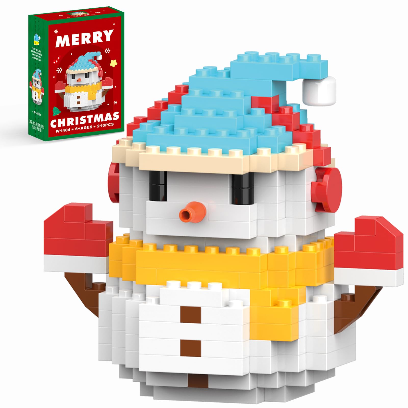 HGCYCF Christmas Blue Snowman Building Blocks Set Compatible with Lego Advent Calendar 2025 Stacking New Toys Holiday Present Box New Year Xmas Gifts