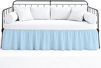 Vista 7 de Falda de cama con volantes con esquinas divididas para camas de día tres lados de cobertura, fácil ajuste, fabricada con microfibra cepillada