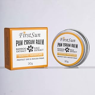 Dog Paw Balm natural organic soother for cracked, dry, itchy paws and pads. Ointment paw butter for dogs. Cruelty-free, soothing, moisturising, anti-fungal, transforms cracked, rough dry paws 30 Gram