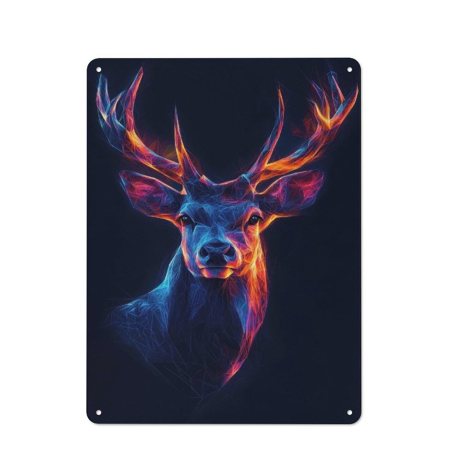 Junmoney Abstract Deer Portrait Retro Tin Sign 40X30cm For Workshop Wall, For Home Interiors And Metal Sign Collectors
