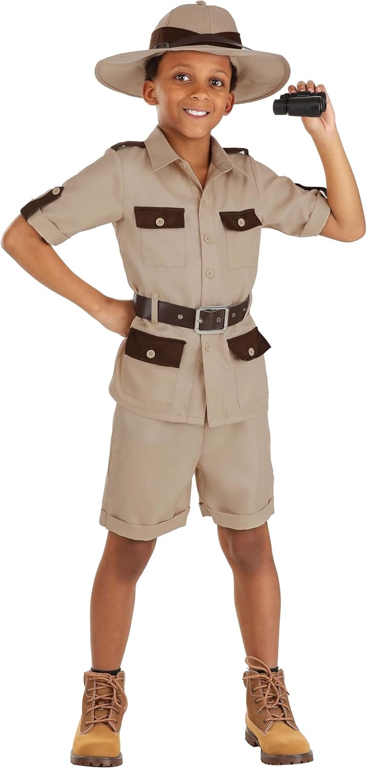 Safari Explorer Costume for Kids | Wilderness Adventurer Outfit with Shirt, Shorts, Belt, & Hat - Image 2