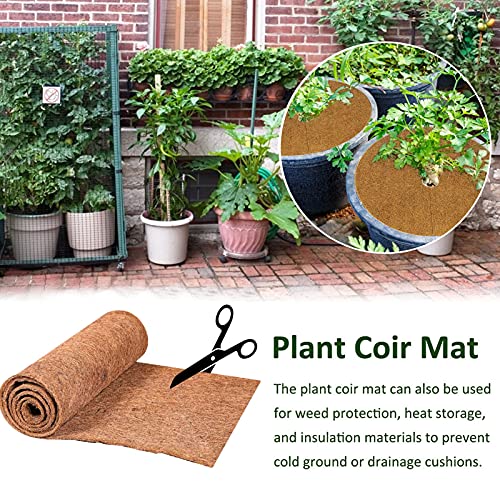 Ayybf Coco Liner,24X39.4 Inch Wall Basket Planter Liner, Coco Liner Roll Hanging Basket Pad Garden Plants Wall Planter Flowerpot Basket Coco Fiber, Durable Coconut Husk For Planting. #TOP2