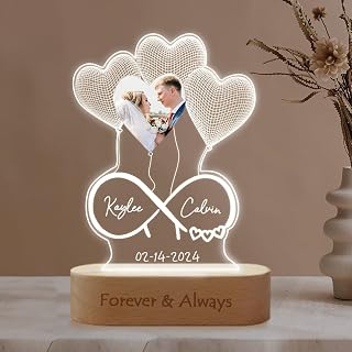 Custom Spotify Plaque with Picture, Personalized Acrylic Song Music Plaque with Photo Customized Gifts for Boyfriend Girlfriend Couples (H-Infitiny Heart)
