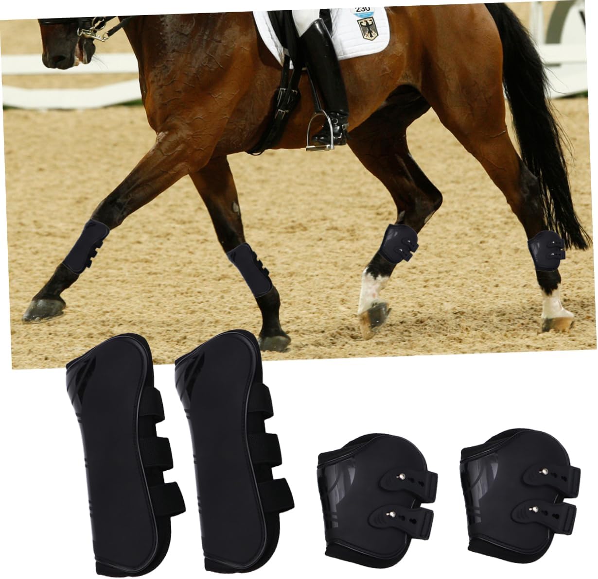 DOITOOL 2 Pair Horse Leg Splint Boot Comfortable Support Wrap Horse Care Gaiters Size XL