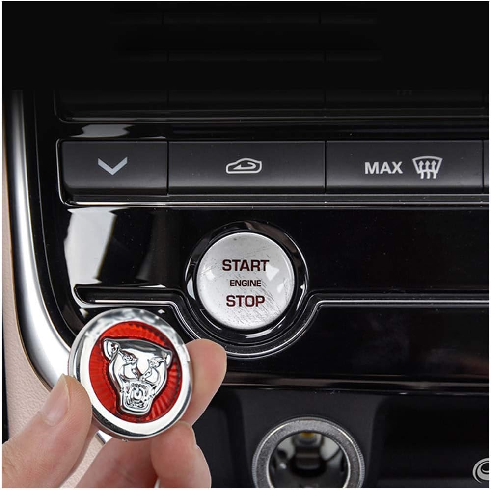 Pursuestar Button Start Stop Ignition Starter Center Control Switch Knob Cover Decoration Interior Accessories Compatible with XFL XE XEL XJ XJL F-Type XF