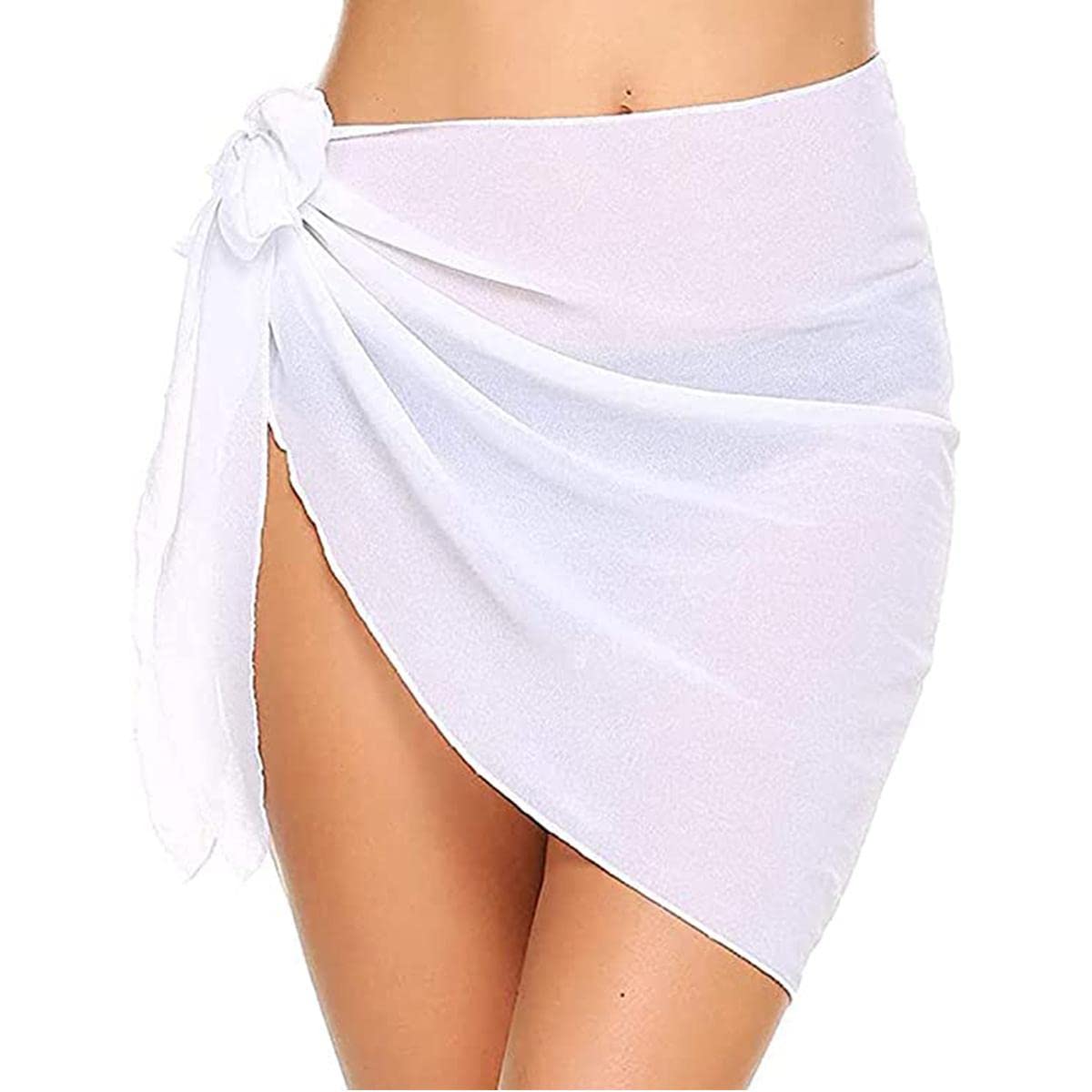 TBSCWYF Pareos Playa Mujer Trajes de BañO Pareos Falda de Volantes Verano Polivalente PañUelo de Bikini Sarong para Mujer Biquini Cover Up Chal Mujer Pareo para Mujer - Diseño en Colores Lisos