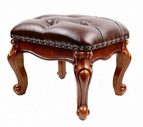Vintage Leather Ottoman Foot Stool