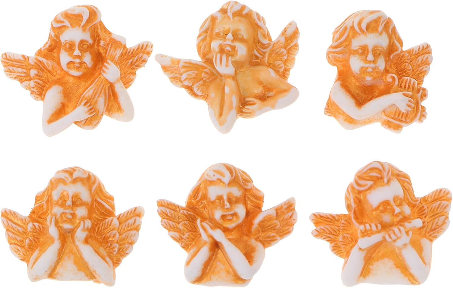 Unomor 60pcs Resin Angel Charms Golden DIY Craft Decoration for Gift