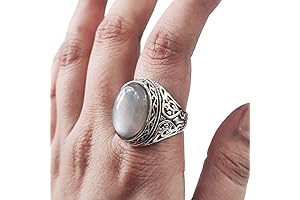 Grey Moonstone Ring: A Regal Adornment for Men of Distinction