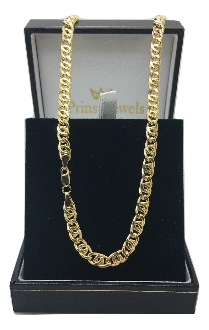 PRINS JEWELS Łańcuszek z żółtego złota próby 585, 14-karatowe złoto próby 585, uniseks, szerokość 4 mm, długość do wyboru, Złoto, Diament