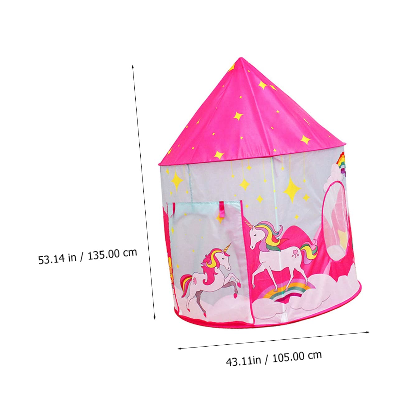 minkissy Casetta da Gioco Pieghevole Portatile Rosa per Bambini, Riparo Gioco con Finestre per Interni, Materiale Traspirante Lavabile, Facile da Montare, Spazio Sufficiente per Dormire