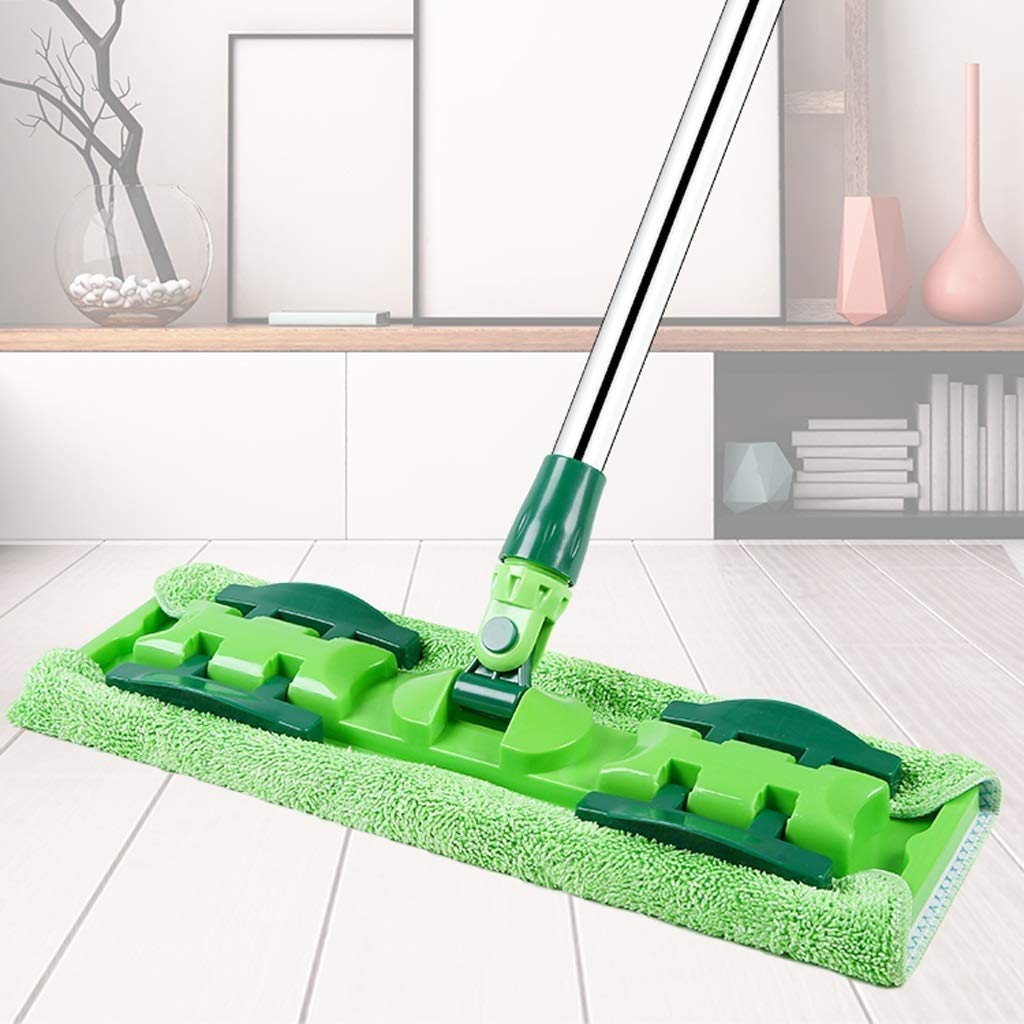 Mopa - Trapeador de Microfibra Profesional, Mango de Acero Inoxidable - Repuestos de paño de Microfibra sin Almohadillas y 1 Estropajo para Eliminar la Suciedad Incluido