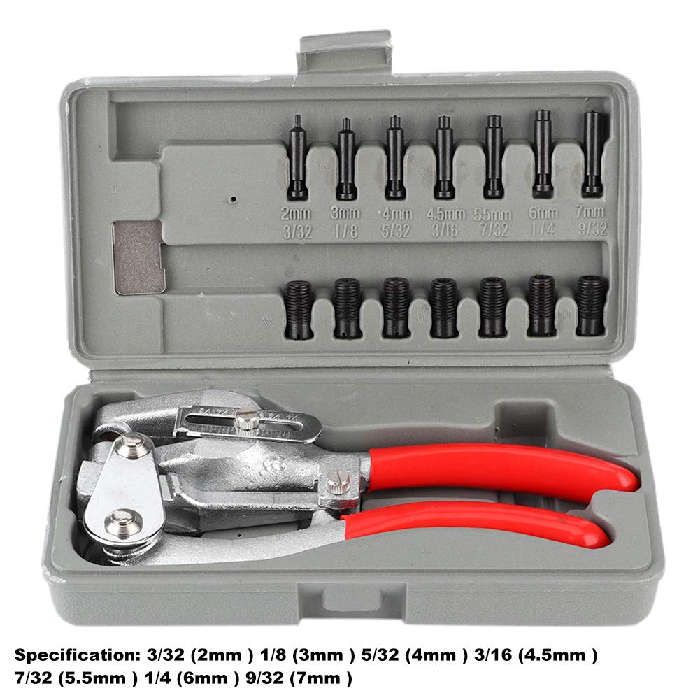 Fydun Perforadora de cinturón, Mano Multifunción Kit de perforadora de cuero Herramientas manuales para cuero, silla de montar, correa de reloj, calzado, plástico,caucho,lona,cartón