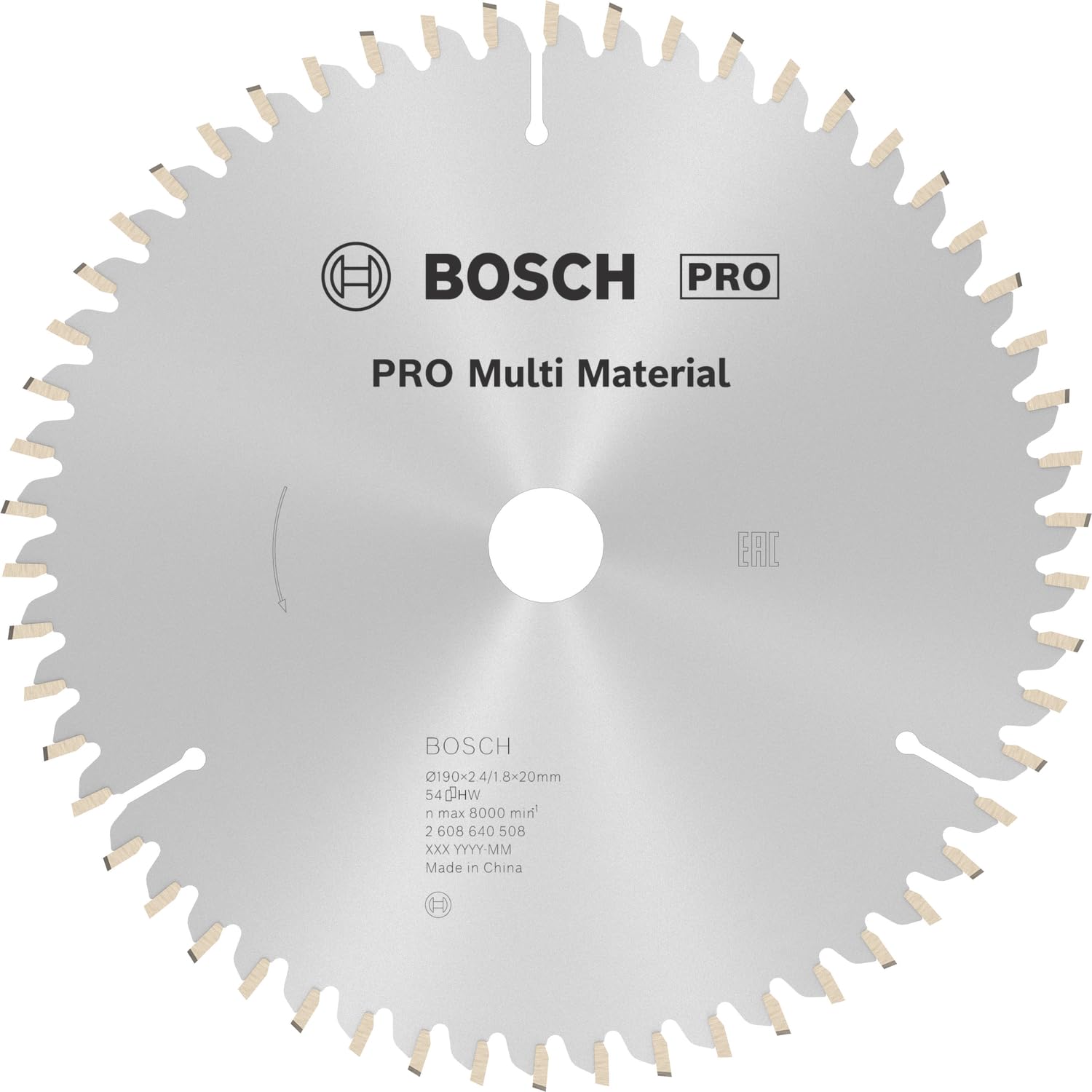 Bosch 1x PRO Multi Material Kreissägeblatt für Netz-Handkreissägen