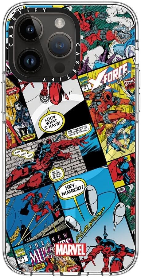 CASETiFY Clear iPhone 14 Pro Max Case [Deadpool & Wolverine Co-Lab/Not Yellowing / 6.6ft Drop Protection/Magsafe] - Comic Collage case - Clear