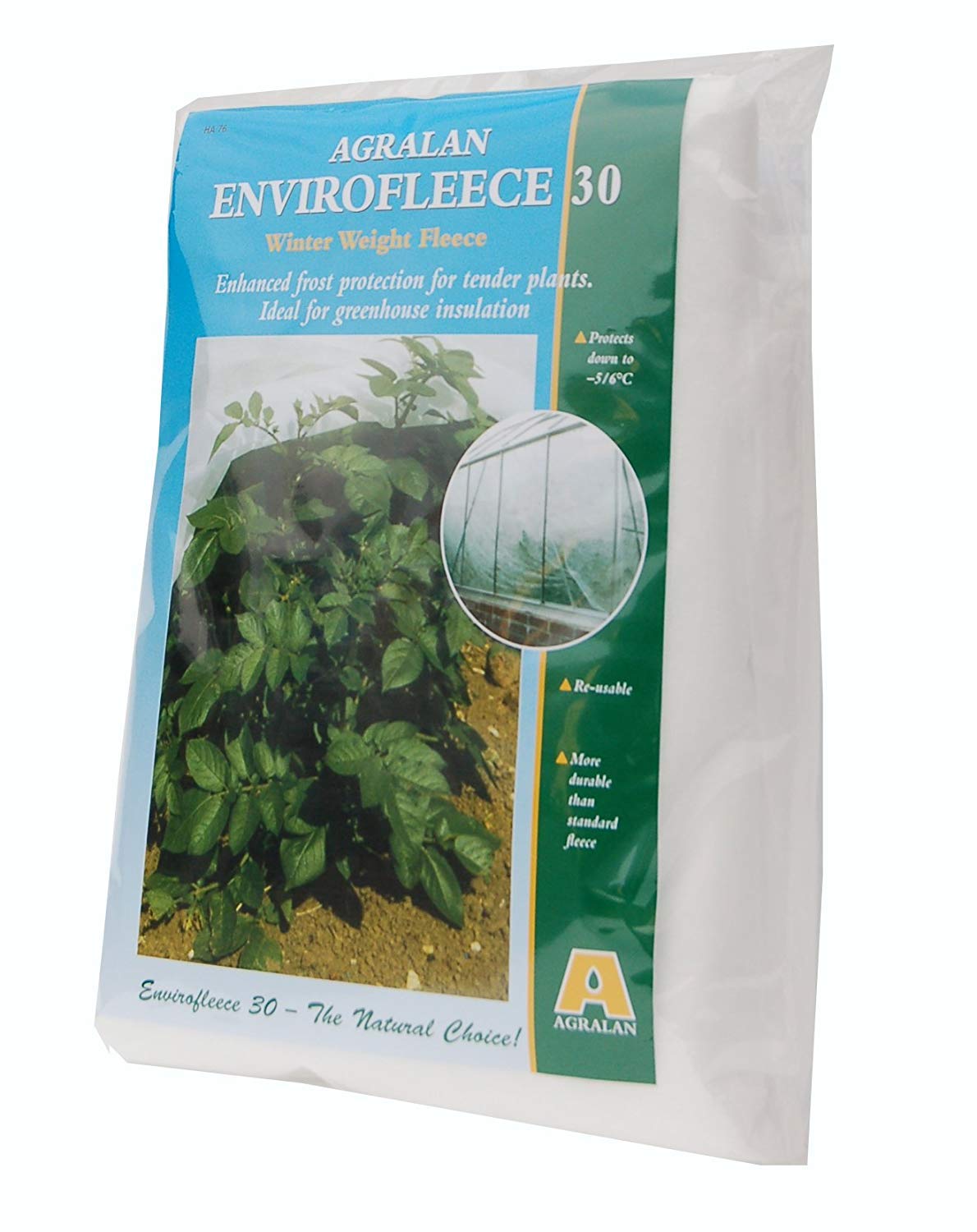 Agralan Heavy Duty 30g Garden Plant Envirofleece Winter Weight Fleece Frost Protection Allotment - Protects down to -6 - Many (1.6m x 20m)