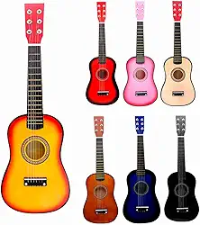 Mini Violão Palheta Crianças Infantil Corda Em Aço Acústico (ROSA)