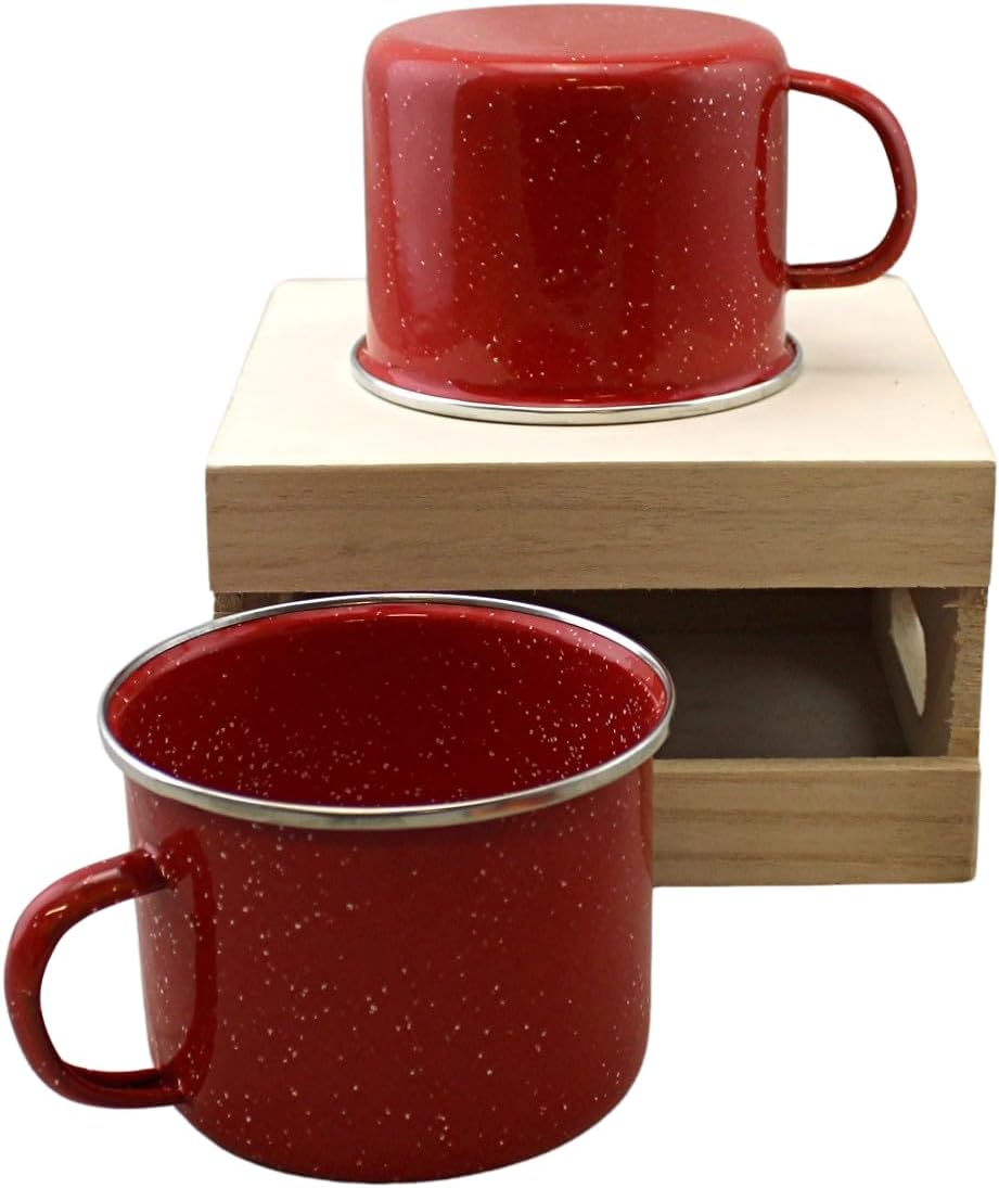 16oz Enamel Mugs 2-Pack - Versatile for Camping, Beach, Travel, Home, and Outdoor Use: Ideal for Hot/Cold Beverages, Soup, and More by Dependable Industries (Red) - Image 4