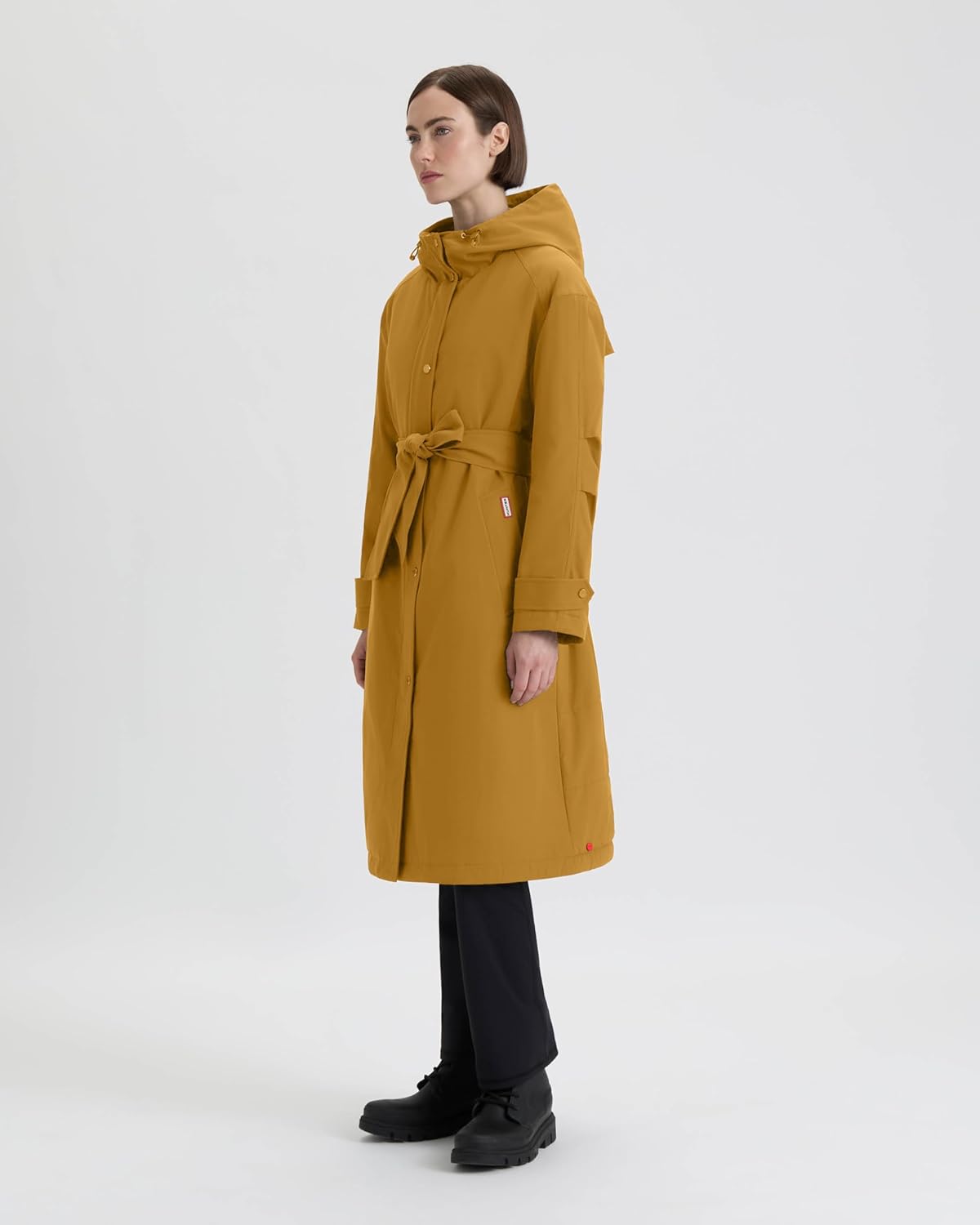 HUNTER Women's Violet Mixed Media Long Trench - Image 3