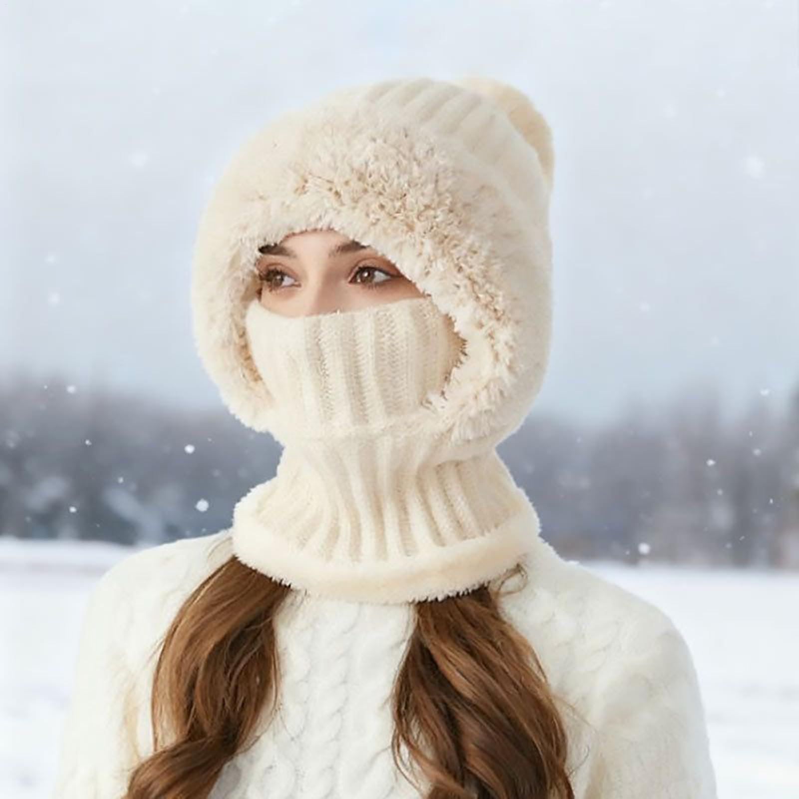 Cappello Beanie 3 In 1 Con Sciarpa E Protezione Per Il Viso Invernale Calore Antivento