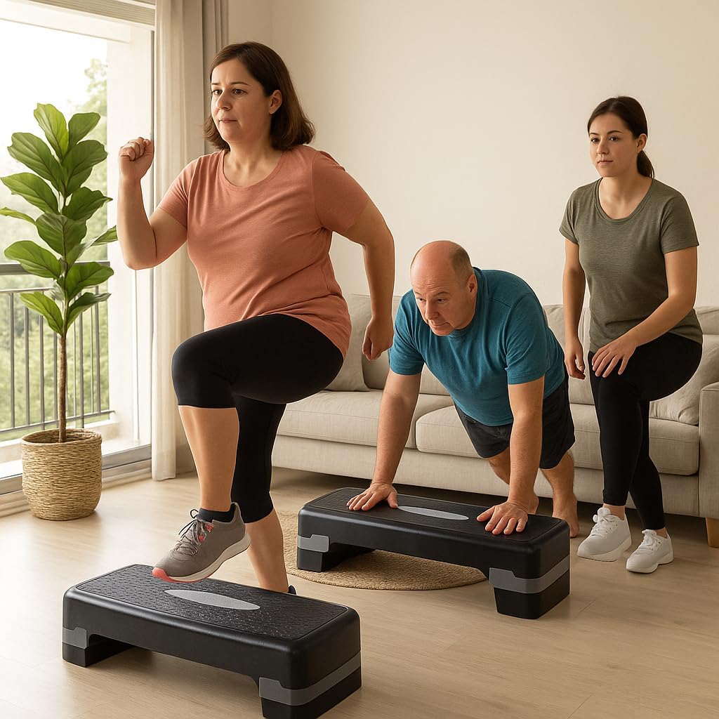 Step Ajustável Premium Aeróbico Fitness Casa Academia Plataforma Antiderrapante 2 Níveis Polietileno Exercícios Funcionais Treino Cardio Musculação Pilates Crossfit
