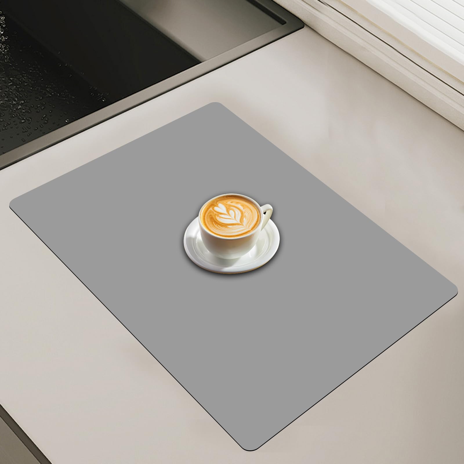 Photo 1 of 24"x24"(60cmx60cm) Silicone Mat for Kitchen Counter, Heat Resistant Non-Slip Countertop Protector, Waterproof Silicone Craft Mat for Kitchen Island, Light Gray
