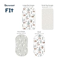 Vista 6 de GRSSDER Juego de sábanas bajeras elásticas ultra suaves 3 unidades, ajuste universal para moisés, cuna, cesta de moisés, colchón ovalado