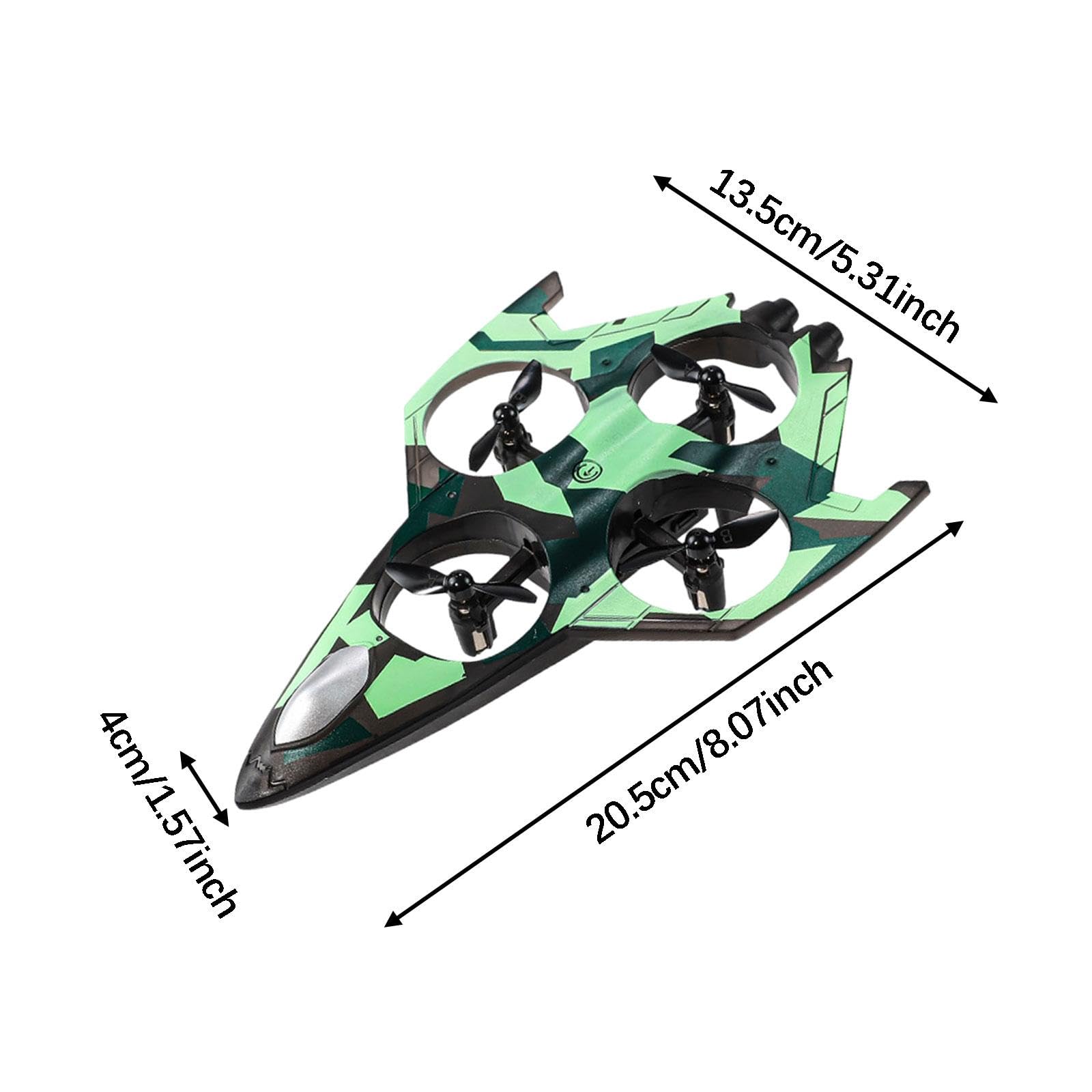 Milageto Avión Teledirigido con Fijas Avión RC de Planeador Fighter Control Remoto 2.4G y Flips 360° Hecho en PP Fuerte y Liviano, Verde